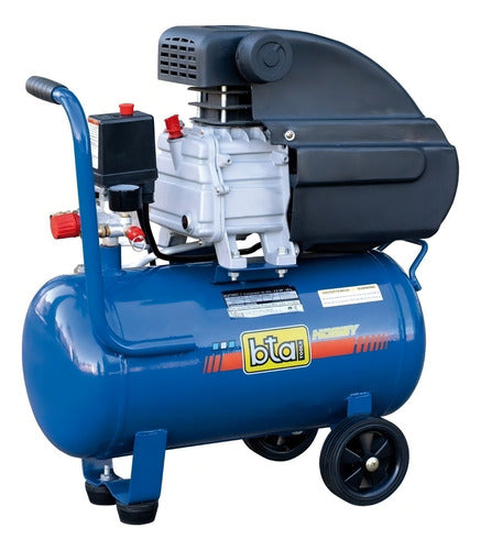 Compresor De Aire Bta Tools D-ca1-25-6 25lts 2hp Mando Directo Color Azul Fase Eléctrica Monofásica Frecuencia 50 Hz