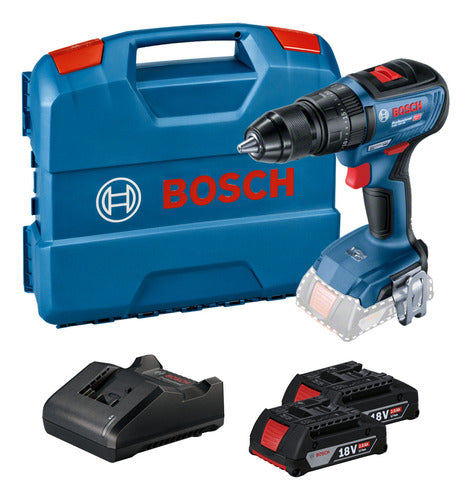 Taladro Percutor Atornillador Bosch Gsb 18v-50 2 Bat+maletín Azul