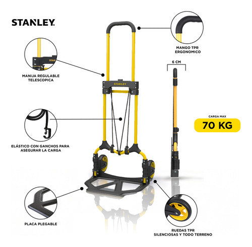 Carro Aluminio Plegable Stanley 70kg Sxwtd-ft580