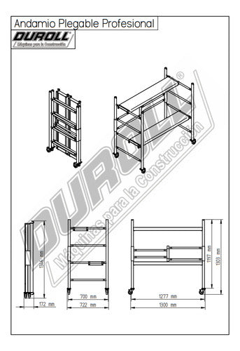 Andamio Tubular Pasillo Reforzado Plegable Profesionalduroll