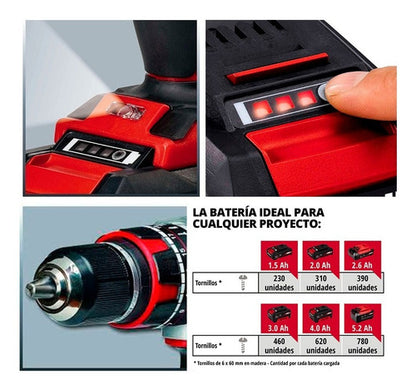 Taladro Einhell Brushless Te-cd 18-50 Li I Bl Kit Perc Kit  Rojo