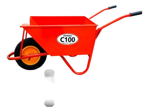Carretilla 100 Lts Rueda Neumática Nacional  Duroll Chapa 18